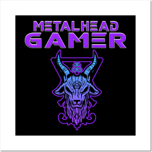 Metalhead Gamer Baphomet Purple Posters and Art